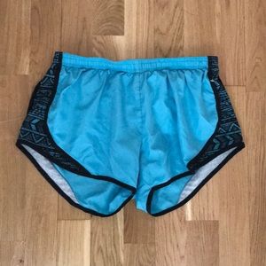 Blue and black low rise shorts